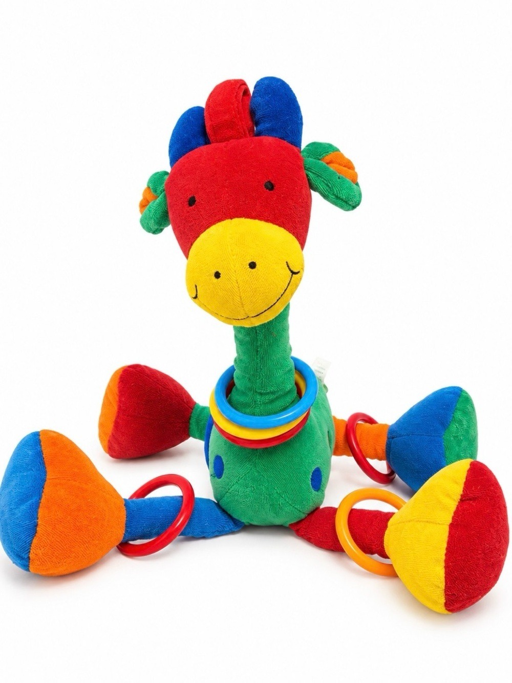 Jellycat Hoopy Loopy Giraffe Plush Jelly Kitten Sensory Baby Toy Colourblock